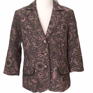 Vintage Field Manor Tapestry Blazer Rhinestone Buttons Size M
